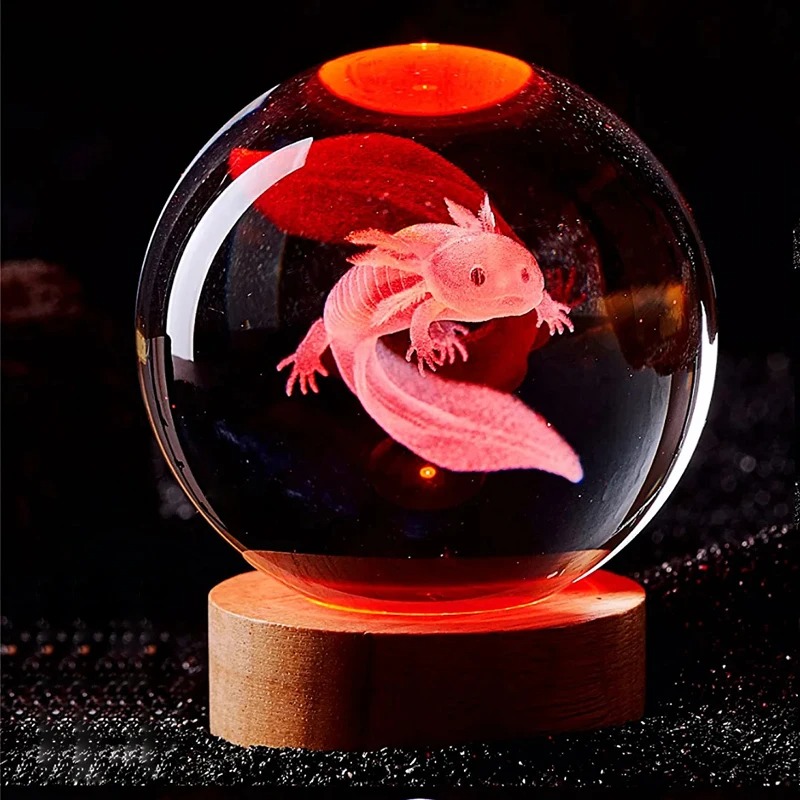 3D Axolotl Laser Engraved Crys - Floating Nightstand With Led Light recension och pris