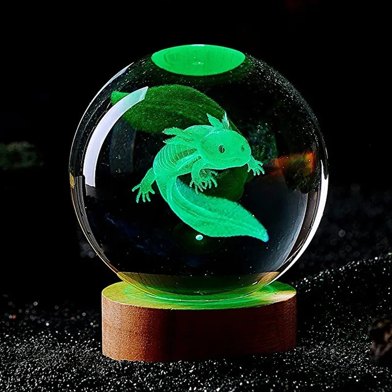 3D Axolotl Laser Engraved Crys - Floating Nightstand With Led Light recension och pris