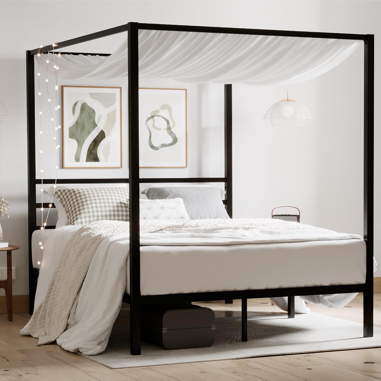 Queen Size Metal Canopy Bed Fr - Canopy Bed Frame Metal Queen recension och pris