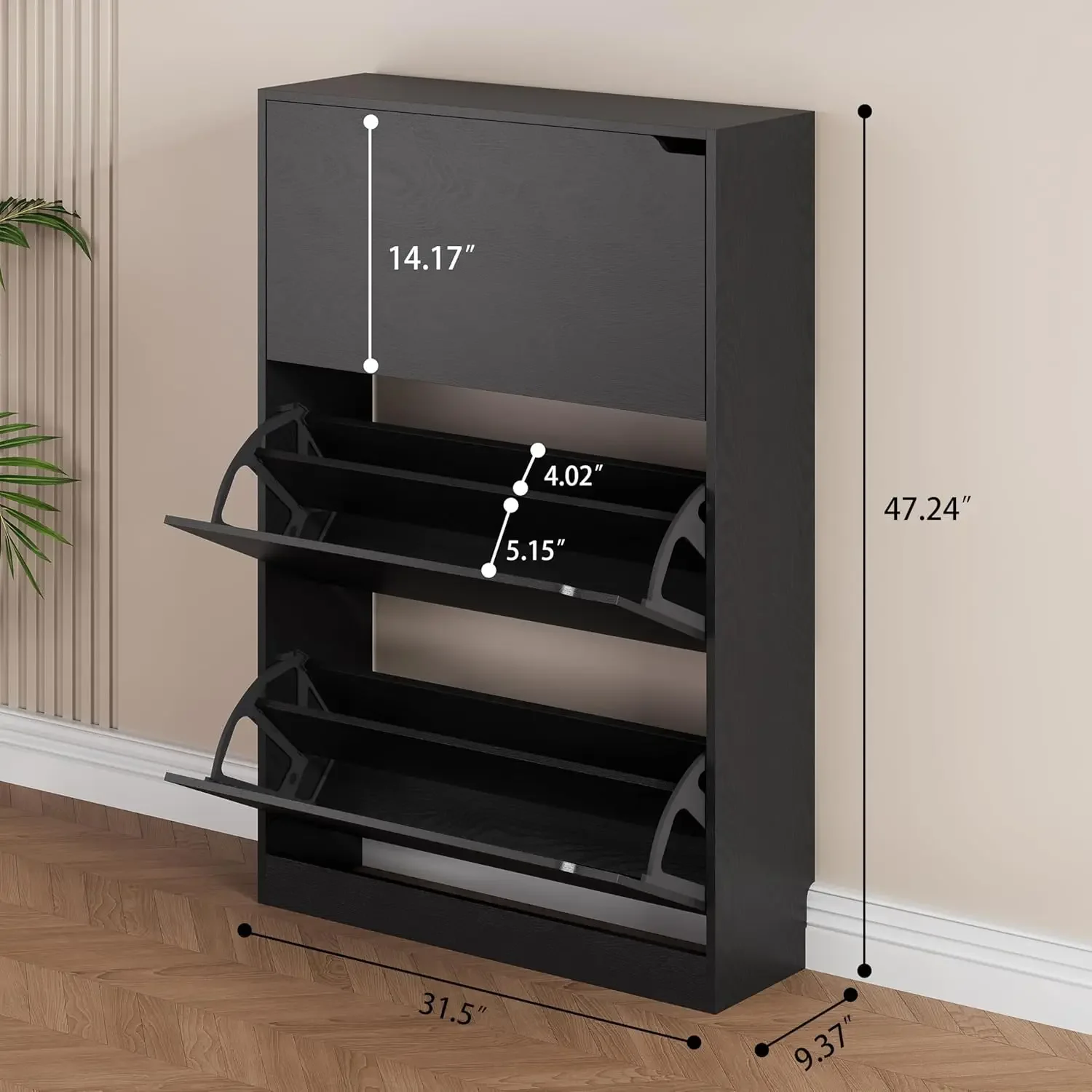 Shoe Storage Cabinet, Wood Sho - Shoe Rack Cabinet Narrow Entryway recension och pris