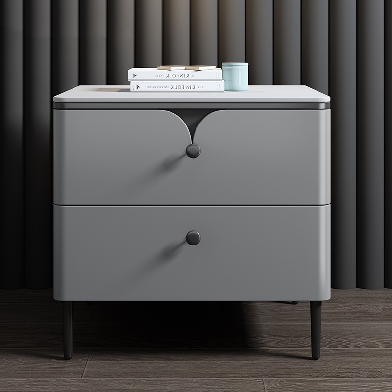 Modern Solid Wood Bedside Tabl - Solid Wood Nightstand 2 Drawers recension och pris