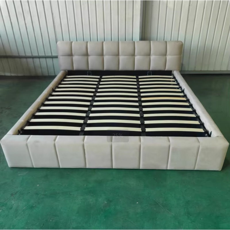 ^ Modern Tufted Soft Bed with  - Gas Lift Storage Bed Hydraulic recension och pris