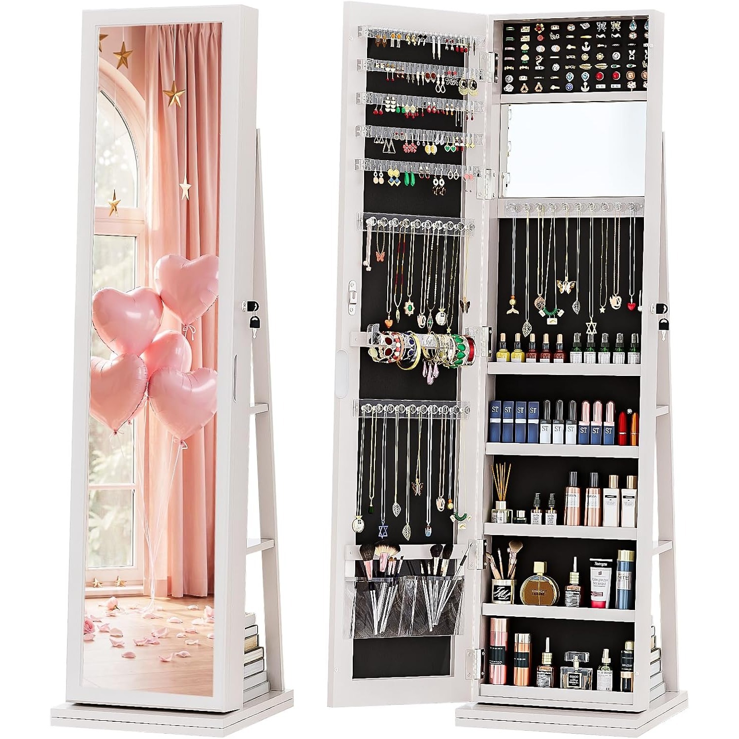 4-In-1 Jewelry Cabinet Jewelry - Full Length Mirror Jewelry Armoire recension och pris