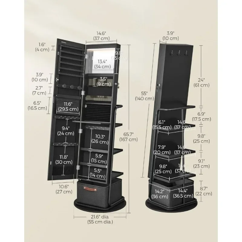 l 360° Swivel Mirrored Jewelry - Full Length Mirror Jewelry Armoire recension och pris